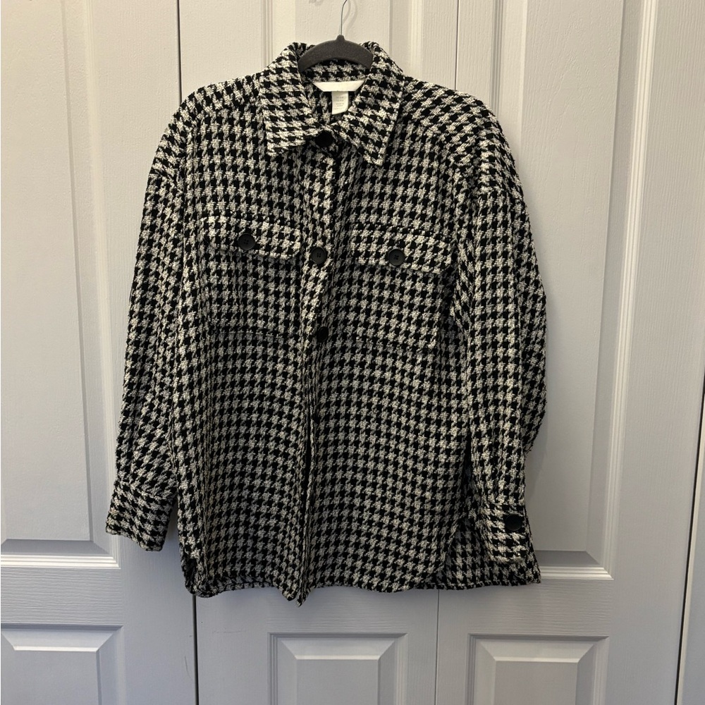 H&M Black and White Houndstooth Jacket